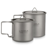 Lixada Taza De Agua Ultraligera De Titanio Con Manija Plegable Para Exteriores 300/350/550/650ml/750ml Ideal Para Picnics Y Uso En La Mesa - details 0