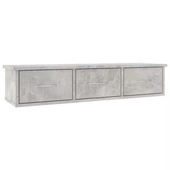 vidaXL Estante cajones pared contrachapada 88x26x18,5cm Blanco, Negro, Roble Sonoma Mueble Almacenaje Estantería para Oficina, Estudio, Dormitorio Estantería/Librería/ mueble de Almacenamiento - 1