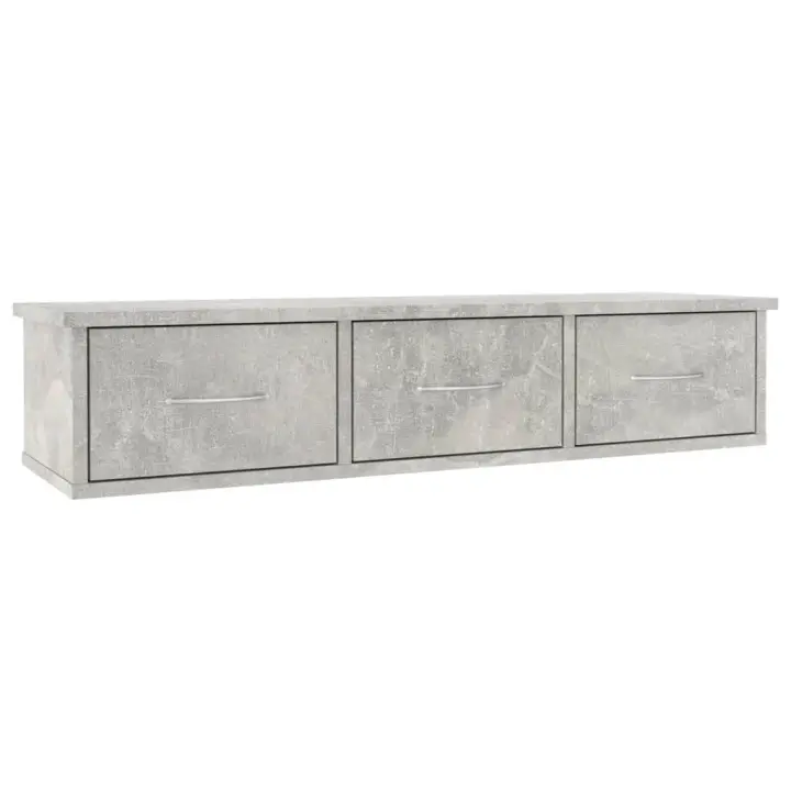 vidaXL Estante cajones pared contrachapada 88x26x18,5cm Blanco, Negro, Roble Sonoma Mueble Almacenaje Estantería para Oficina, Estudio, Dormitorio Estantería/Librería/ mueble de Almacenamiento - 1