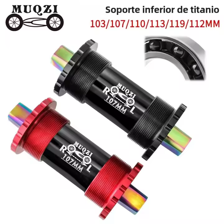 Muqui Engranaje Inferior De Aleación De Titanio BB68 Bicicleta Cerámica Cuadrado Taper Eje 103/107/110/113/119/122mm Para Montañas - 1