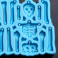 Molde De Silicona De Esqueleto Para DIY Pendentivos De Resina Epoxy Joyería Hecha a Medida Mold De Calavera Para Halloween - details 4