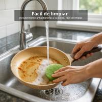 Set de 3 Sartenes de Aluminio Forjado 20/24/28 cm con Revestimiento Antiadherente de Mármol 3 Capas, Mango Ergonómico de Silicona, Aptas para Cocina de Inducción, Gas y Vitrocerámica - details 8