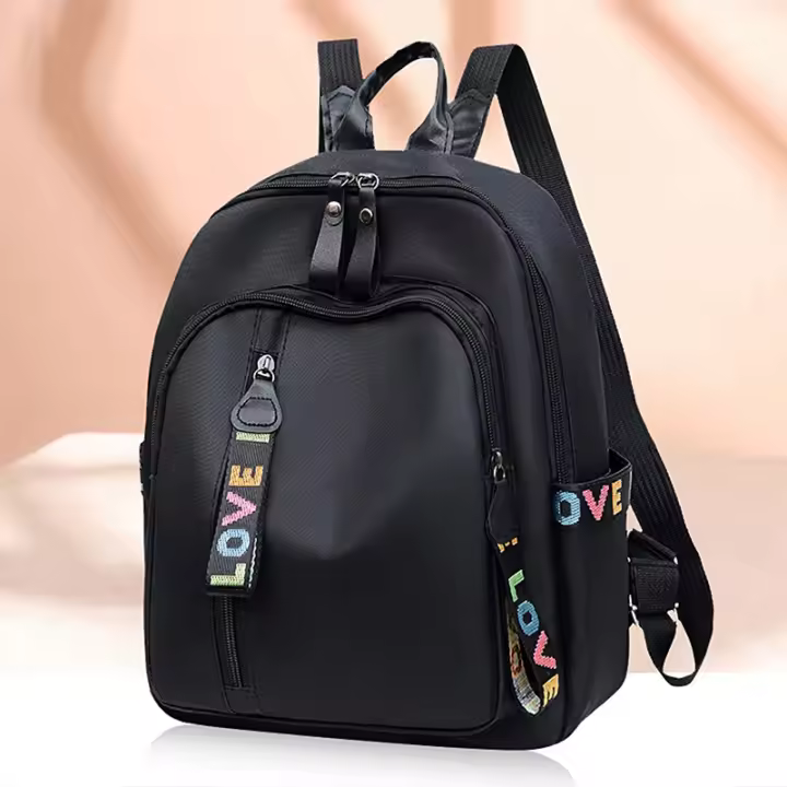 Mochila De Tela Oxford Moda Ligera Gran Capacidad Estilo Universitario Para Viajes Con Cierre De Cremallera Y Manija Suave - 1