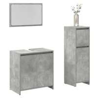 vidaXL Set muebles de baño 2 piezas madera contrachapada en color Gris hormigón/Roble Sonoma | almacenamiento funcional diseño moderno para baño dormitorio sala - details 0