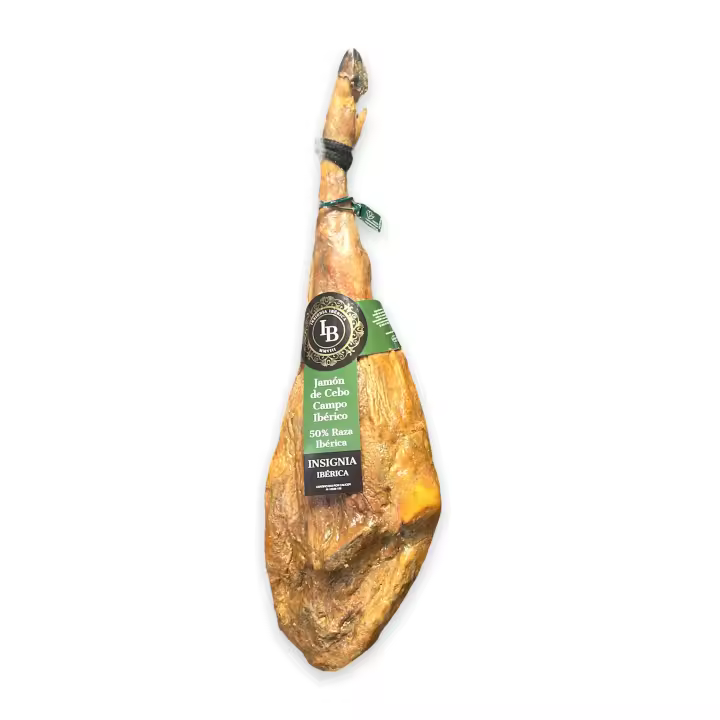 JAMÓN DE CEBO DE CAMPO 50 % RAZA IBÉRICA,CURACIÓN NATURAL 100 %. PESO SOBRE 8 KG. EDICIÓN FREGENAL - 1