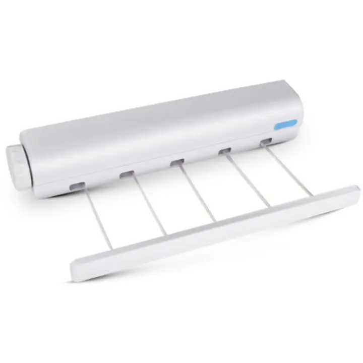 Tendedero de Pared Extensible, Secadora de Ropa de Pared con 5 Cables de 3,75 Metros, Tendedero de Ropa para Interiores y Exteriores, - 1