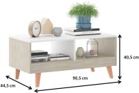 MOMMA HOME Mesa Centro ROAU con Cajón, Mesita de Salón o Comedor, Acabado en Roble y Blanco, Medidas: 90.5 x 44.5 x 40.5 cm Raíz Mesas de Centro y auxiliares Inicio Muebles de Salón y Hogar Momma Home - details 1
