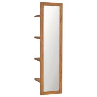 vidaXL Espejo de pared con estantes madera de teca maciza 30x30x120 cm - details 0