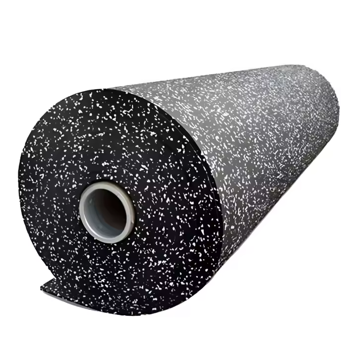 OZIO FITNESS Rollo 10 m Suelo Caucho de 5 mm de Grosor con Pintas Blancas Fitness Musculación - 1