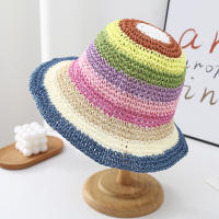 Nueva Gorra De Pescador De Playa Popular Para Mujer Hecha De Paja Artesanal Arco Iris Primavera Uso Al Aire Libre Regalo Para Dama - details 13