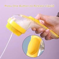 Cepillo De Baño Para Mascotas Con Dispensador De Shampoo Y Mango Largo De Silicona Suave Para Masaje Y Limpieza Del Pelaje Y Cabello - details 6
