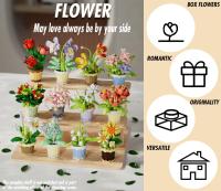 Juego De Construcción De Micro Bloques De Flores DIY Set De Decoración De Escritorio Para Niños Juguetes De Artesanía De Plástico Unisex - details 2