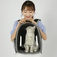 Purlov, Mochila transportadora para gatos y perros pequeños, diseño semiesférico con ventana transparente, transpirable y cómoda, ideal para viajes, senderismo y paseos, con ventilación, bolsillos y correas ajustables, medidas 41x35x24 cm - details 1