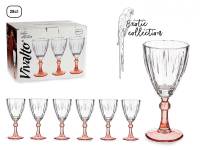 MAXHOME-Juego 6 Copas Vino Fantasía Cristal 275 Ml,Color Azul,Salmon,Verde. - details 0