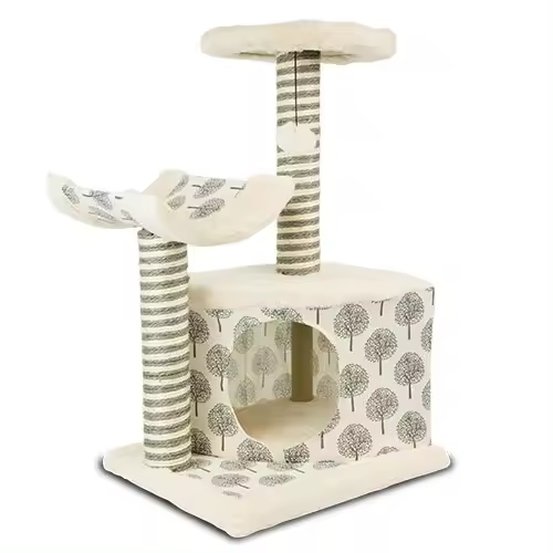 Ibañez Árbol Rascador para Gatos con Varias Alturas y Gatera de Tela Suave - 1