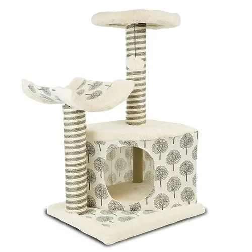 Ibañez Árbol Rascador para Gatos con Varias Alturas y Gatera de Tela Suave - 1