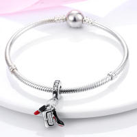 Perlas De Perfume Para Mujer Plata Esmaltada Colgante De Zapatos Altos Y Lápiz Labial Para Pulsera DIY Joyería - details 7