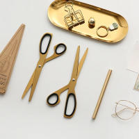 Tijeras De Acero Inoxidable Dorado Estilo Nórdico Simplicidad Asimétrica Para Cortar Papel Herramientas DIY Para Arte Escuela Oficina - details 1