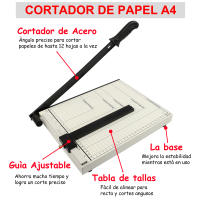 DEKORA SOUL Guillotina de Papel A4 Profesional con Base de Metal - Capacidad de Corte de 12 Hojas - Ideal para Oficina y Papelería Fotográfica - details 0