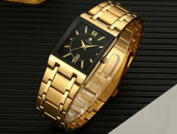 Reloj De Hombre WWOOR Oro Cuadrado Marca Top Lujo Reloj De Pulsera Acero Inoxidable Impermeable Movimiento De Cuarzo Romano - details 8