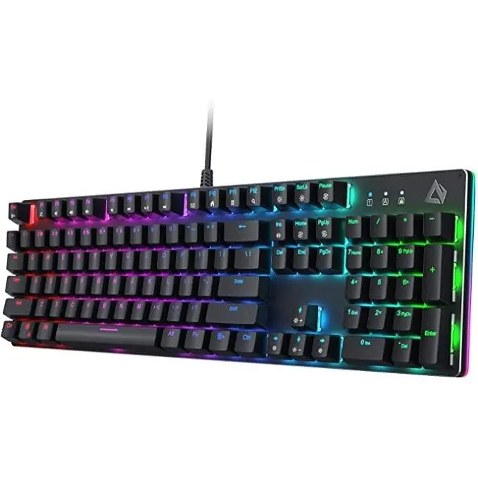 Teclado mecanico AUKEY KM-G6 (Switch azul) para pc. Teclado gaming para jugar videojuegos. - 1