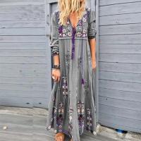 Vestido Largo Bohemio Para Mujer 2023 Otoño Playa Ropa Casual Elegante Maxi Vestido Floral Estilo Y2K Vestido De Talla Grande - details 2