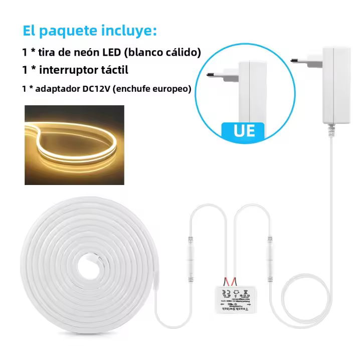 Fita LED Neón Para Baño Con Interruptor Iluminado Luz De Espejo Táctil Dimmer 12V Lámpara Impermeable De LED Para Decoración De Habitación - 1