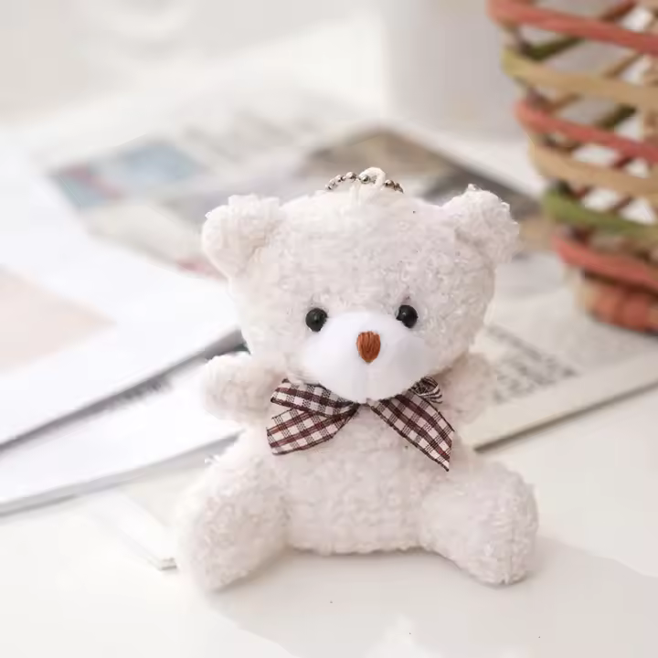Muñeco De Peluche Teddy Oso Mini Colgante Para Llaves Suave Y Encantador Juguete Para Niños Decoración De Fiesta De Navidad Y Boda - 1