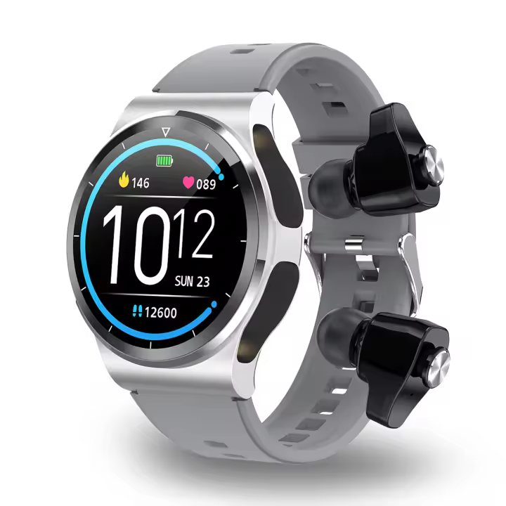 DAM. Smartwatch GT69 con auriculares Bluetooth 5.0 TWS integrados. Medición de tensión y oxígeno en sangre; modo multideportivo. 4,6x4,6x1,5cm - 1