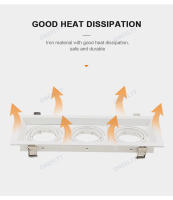 Soporte De Techo Recipiente Negro Cuadrado Ajustable Con Enchufe GU10 O Base MR16 Para Lámparas LED Y Halógenas Instalación Integrada - details 2