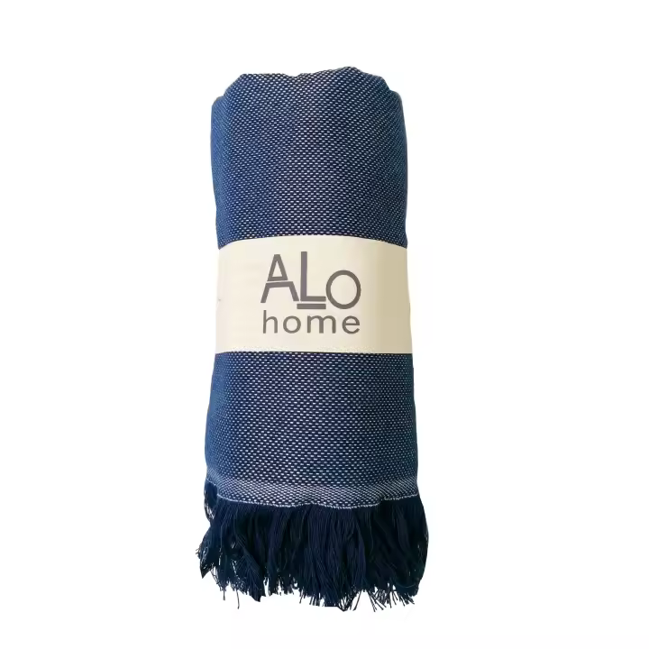 Manta Plaid Azul Flecos 130x170 cm - 1