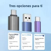Adaptador OTG USB 3.0 a Tipo C Micro a Tipo C Macho a USB 2.0 Hembra Convertidor Para Macbook Xiaomi Samsung Conector OTG - details 3