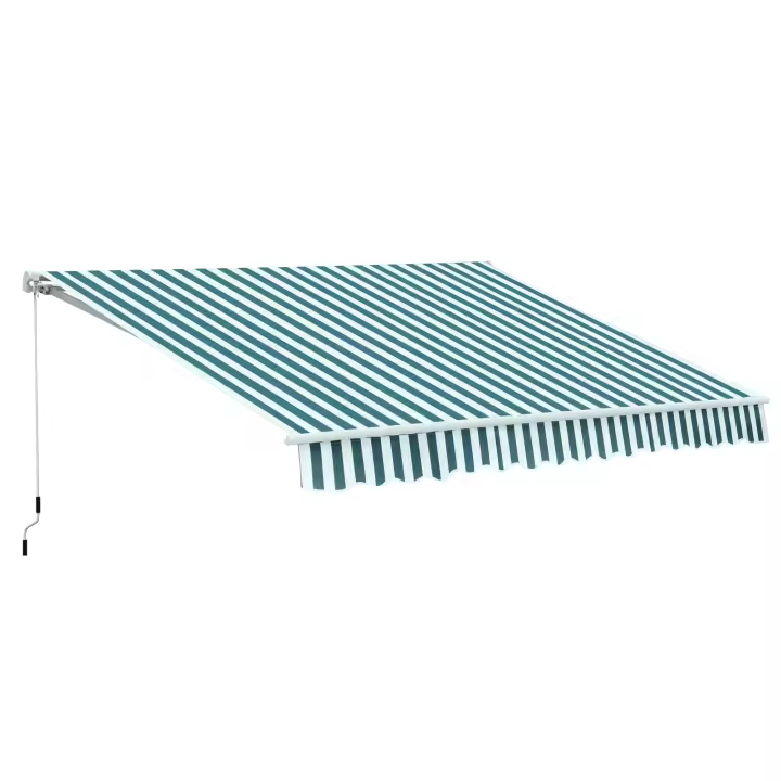 Outsunny Toldo Manual Plegable de Aluminio 295x250 cm Ángulo Ajustable Manivela para Exterior Balcón Jardín Terraza - 1