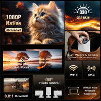 Proyector Mini Autoenfoque Magcubic HY310 Native 1080P 330ANSI 4K Android 11 Con Wifi6 BT5.4 Air Mouse Voz Para Películas Al Aire Libre - details 3