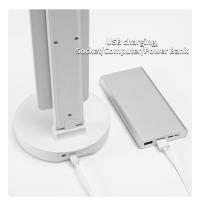 Lámpara De Escritorio LED Con Reloj Y 2 Cabezas Recargable Por USB Luz Nocturna Toque Protección Ocular Rotación De 180 Grados Plegable Para Lectura - details 2