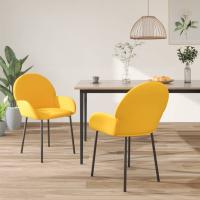 vidaXL Sillas de comedor 2 unidades terciopelo en color Gris oscuro/Crema/Amarillo y más | cómodas modernas ergonómicas para comedor cocina salón hogar - details 2