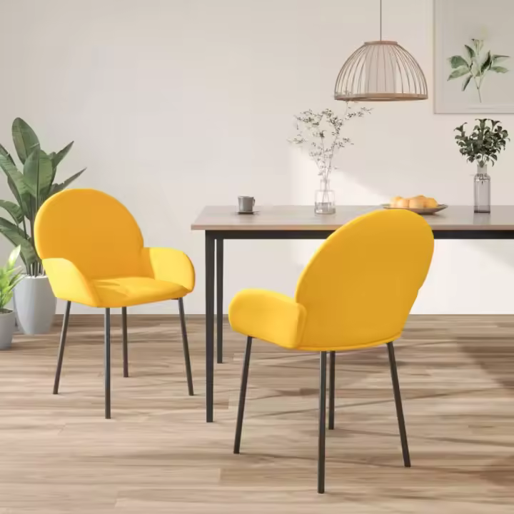 vidaXL Sillas de comedor 2 unidades terciopelo en color Gris oscuro/Crema/Amarillo y más | cómodas modernas ergonómicas para comedor cocina salón hogar - 1