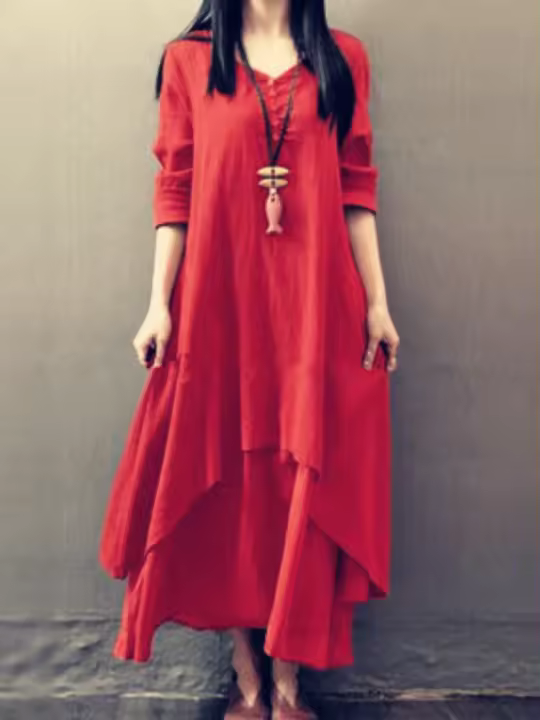Vestido Blanco De Moda De Verano Para Mujer Tejido Suave Manga Larga Suéter Elegante Con Bolsillo Estilo Casual Longitud Hasta La Rodilla - 1