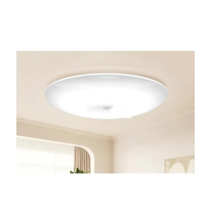 Plafon LED Techo con Sensor de Movimiento, 20CM Lampara Techo Sin Cables con Batería 1200mAh, Recargable Luz LED Techo Regulable Plafón Techo para Porche, Baño, Balcón - 1