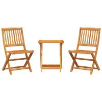 vidaXL Set de comedor de jardín plegable 3 pzas madera maciza acacia - details 1