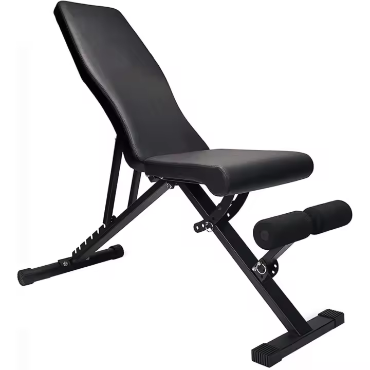 DASCK-Banco de pesas plegable, banco ajustable para entrenamiento de cuerpo completo, diseño de respaldo totalmente vertical, banco inclinado multiusos - 1