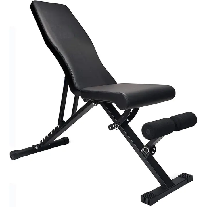 DASCK-Banco de pesas plegable, banco ajustable para entrenamiento de cuerpo completo, diseño de respaldo totalmente vertical, banco inclinado multiusos - 1
