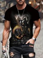 Camiseta De Motociclista 2024 Para Hombres Estilo Vintage Con Impresión 3D Corta Cuello Redondo Oversize Moda De Calle Tejido Poliéster - details 16