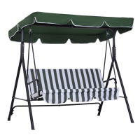 Outsunny Columpio de Jardín de 3 Plazas Balancín Exterior con Techo Ajustable y Marco de Acero para Balcón Terraza Patio Carga 200 kg 172x110x153 cm Verde - details 0