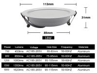 Lámpara De Techo LED Redonda Revestida 18W 15W 12W 9W 7W Luz Direccional Para Sala De Estar Iluminación Interior Doméstica - details 4