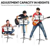 Ociodual Atril Metálico Plegable para Partituras de Música Viajes Desplazamientos Basic Soporte Ajustable Regulable Altura - details 3