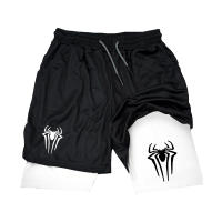 Shorts De Rendimiento Y2K Para Hombre Con Estampado De Araña 2 En 1 Deportivos Compresión Para Gimnasio Y Running Shorts Casuales De Mesh - details 5