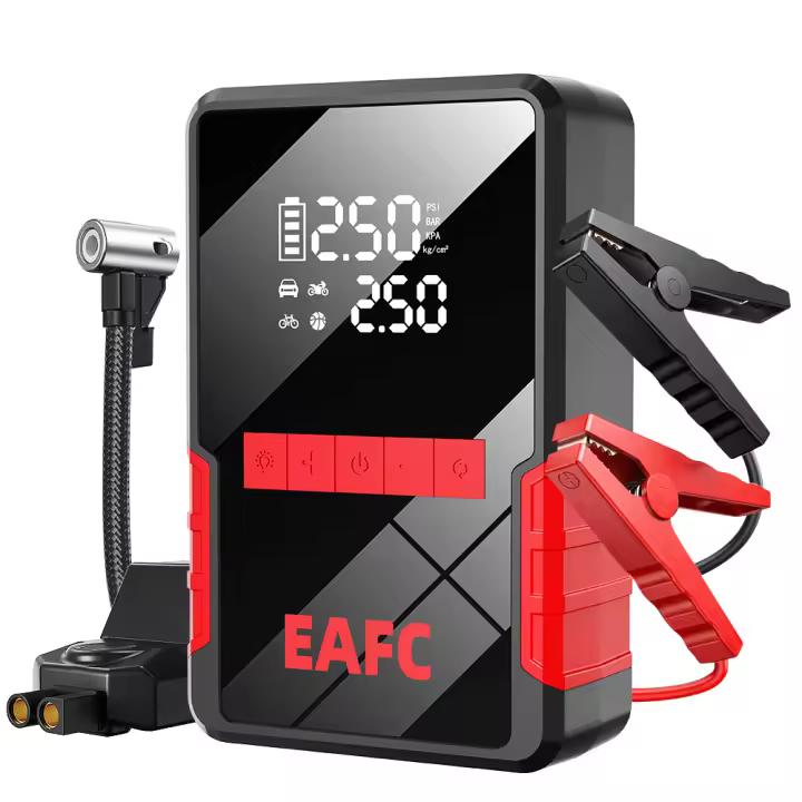 1200 A Arrancador de batería portátil para coche con compresor de aire de 150 PSI, paquete de batería portátil con pantalla LED - 1