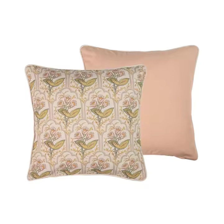 Cojin Lino Flores Rosas 45x13x45 Cm - 1