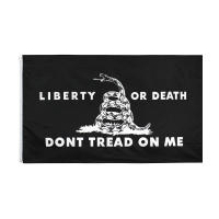 Bandeera De Liberty O Muerte 90X150cm Negra Con Serpiente De Rattle No Tread on Me Para Fiesta De Té Decoración De Hogar Material Poliéster - details 0